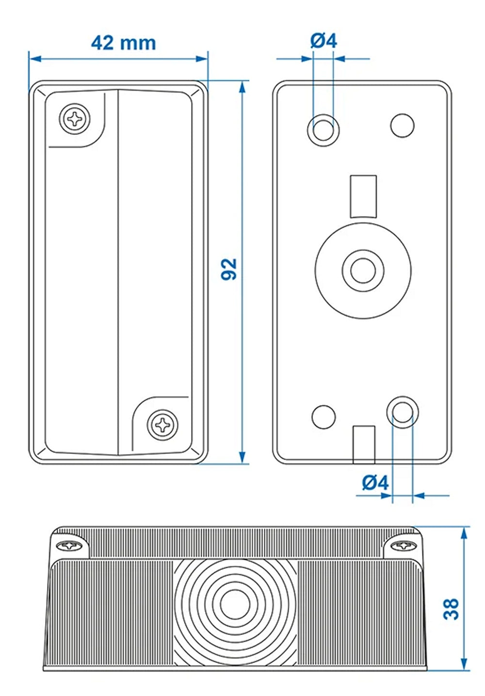 ProPlus 343712 Umrissleuchte rot/weiß 92x42mm für Anhänger Wohnwagen Wohnmobil