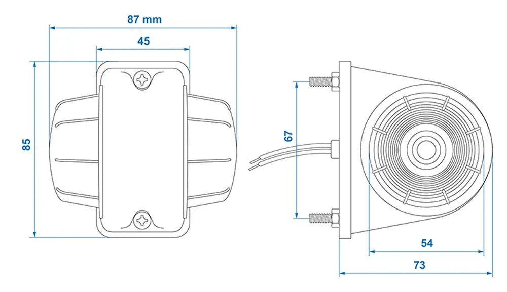ProPlus 343716 Umrissleuchte rot/weiß 67x78mm flach für Anhänger Wohnwagen Wohnmobil