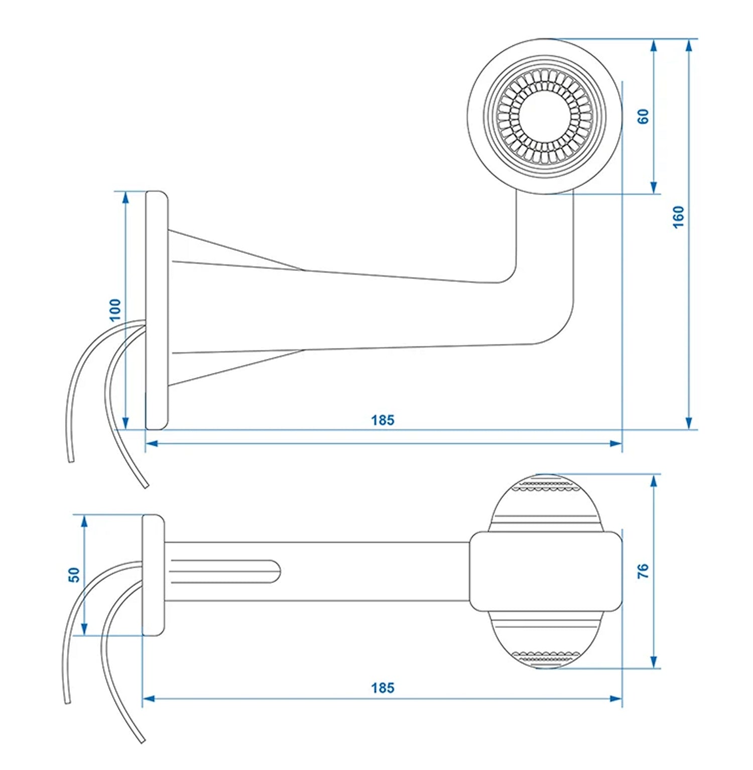 ProPlus 343719 2 x Begrenzungsleuchten / Positionsleuchten RECHTWINKLIG für Anhänger