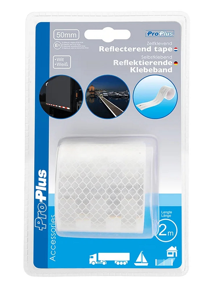 ProPlus 343794 Reflektierendes Klebeband weiß Länge 2m Breite 50mm