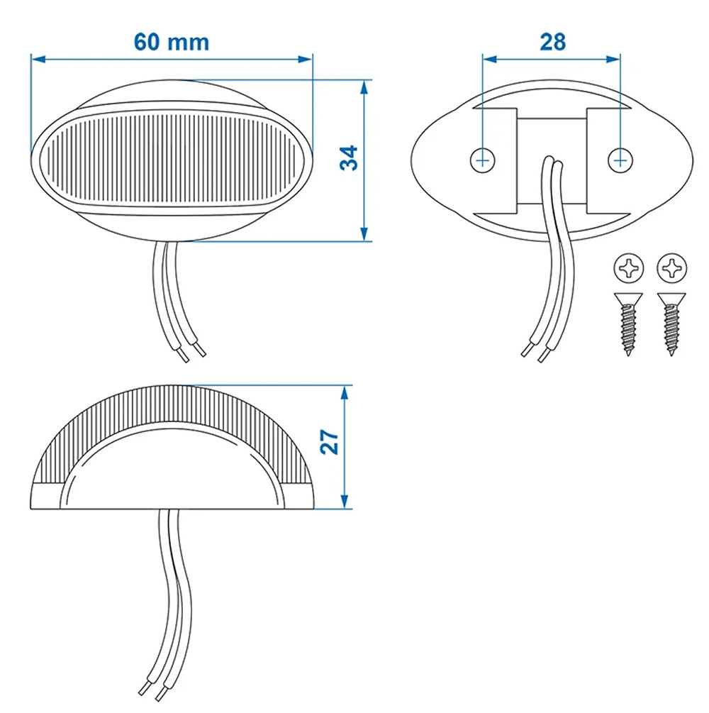 ProPlus 343980 Umrissleuchte 10-30V rot/weiß 60x34mm LED für Anhänger