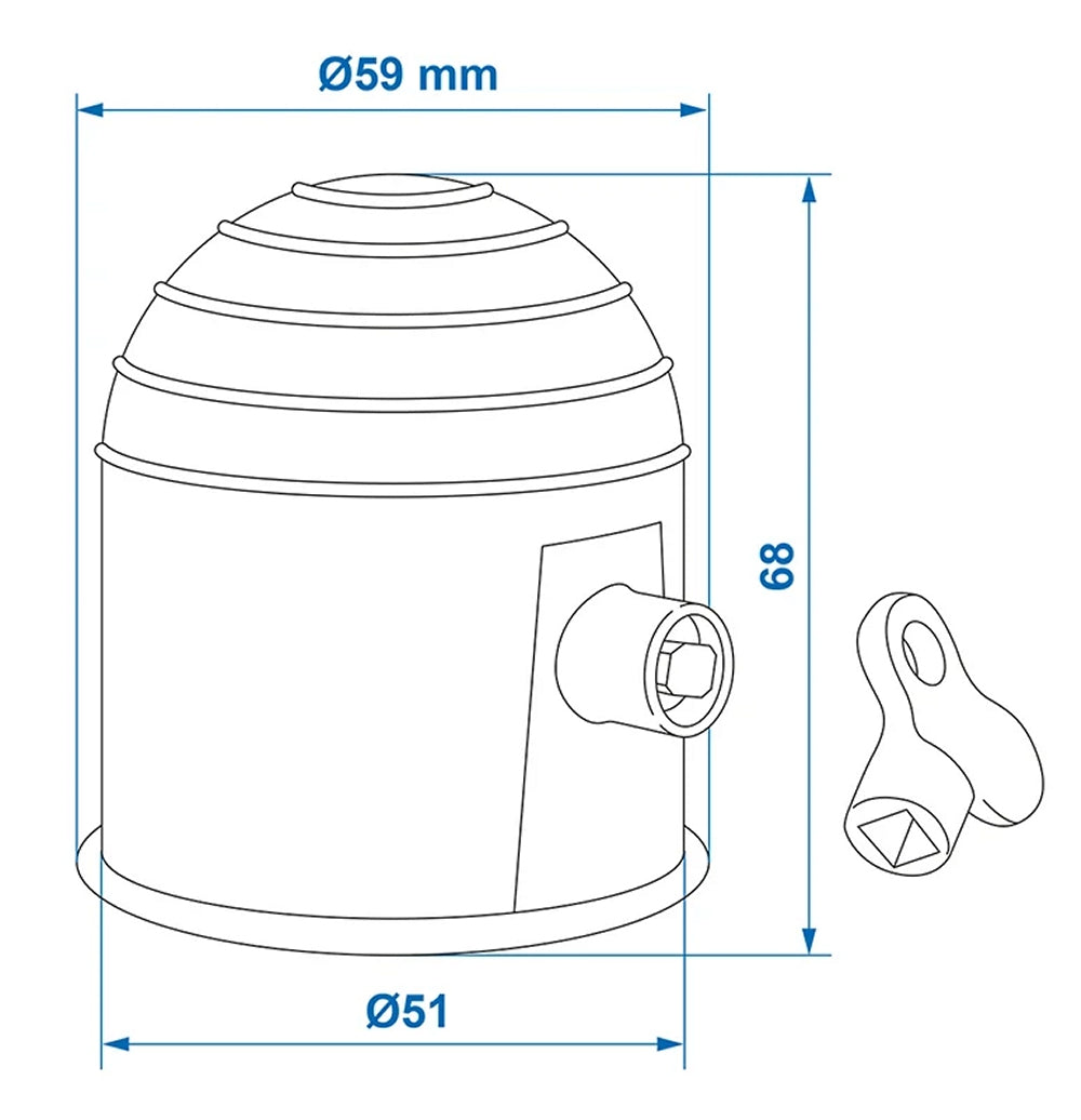 ProPlus 344162 Abdeckkappe für Anhängerkupplung schwarz mit Schloss