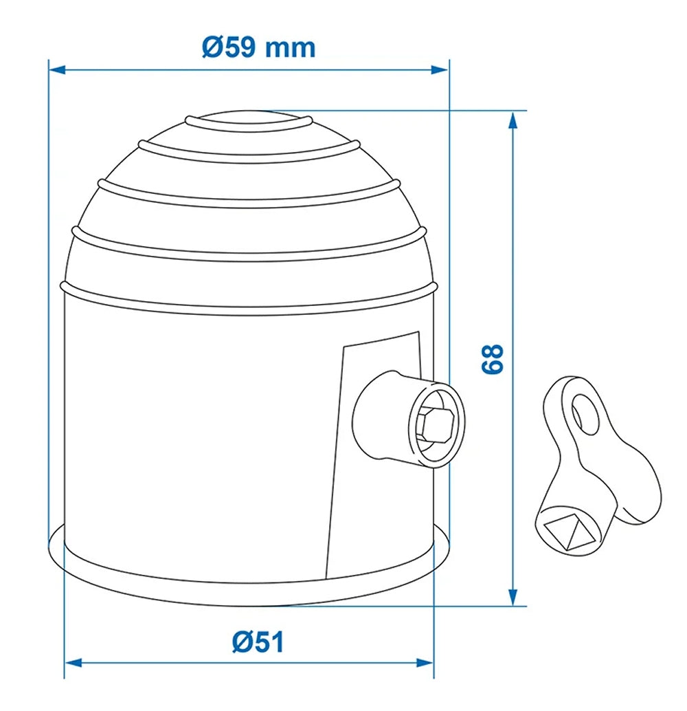 ProPlus 344165 Abdeckkappe für Anhängerkupplung Chrom mit Schloss
