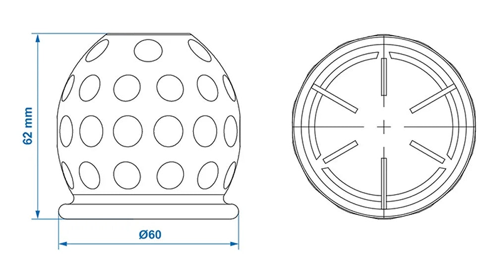 ProPlus 344166 Abdeckkappe Form Golfball schwarz Schutz Anhängerkupplung Kugel