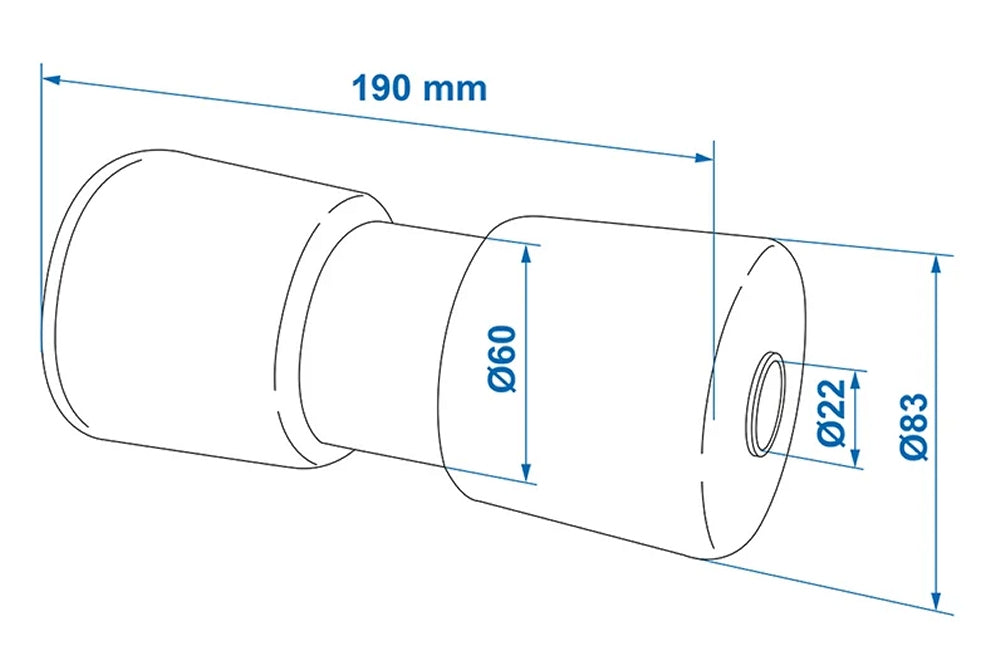 ProPlus 345462 Kielrolle schwarz für Bootstrailer