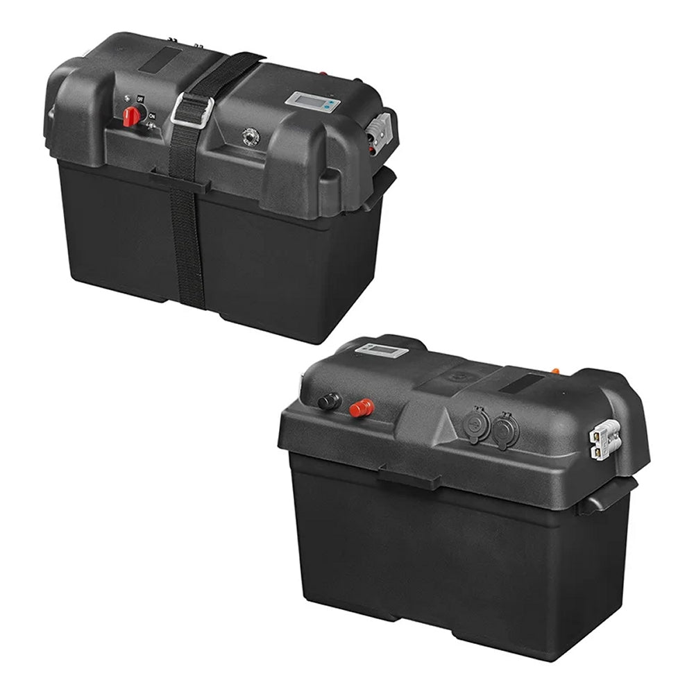 ProPlus 346984V03 Batteriebox 35x18x23cm 2 x USB 1 x 12V Steckdose Voltmeter 2 x Anderson Stecker