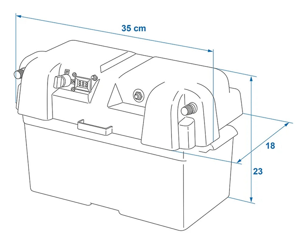 ProPlus 346984V03 Batteriebox 35x18x23cm 2 x USB 1 x 12V Steckdose Voltmeter 2 x Anderson Stecker
