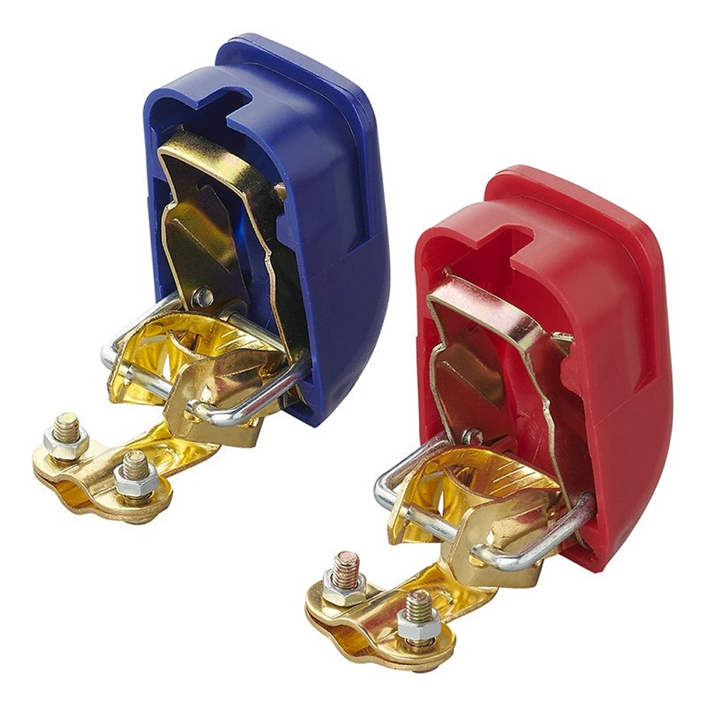 ProPlus 347005s SET 2 x Quick-Power Polklemmen Rot/Blau Batterie Schnellverschluss