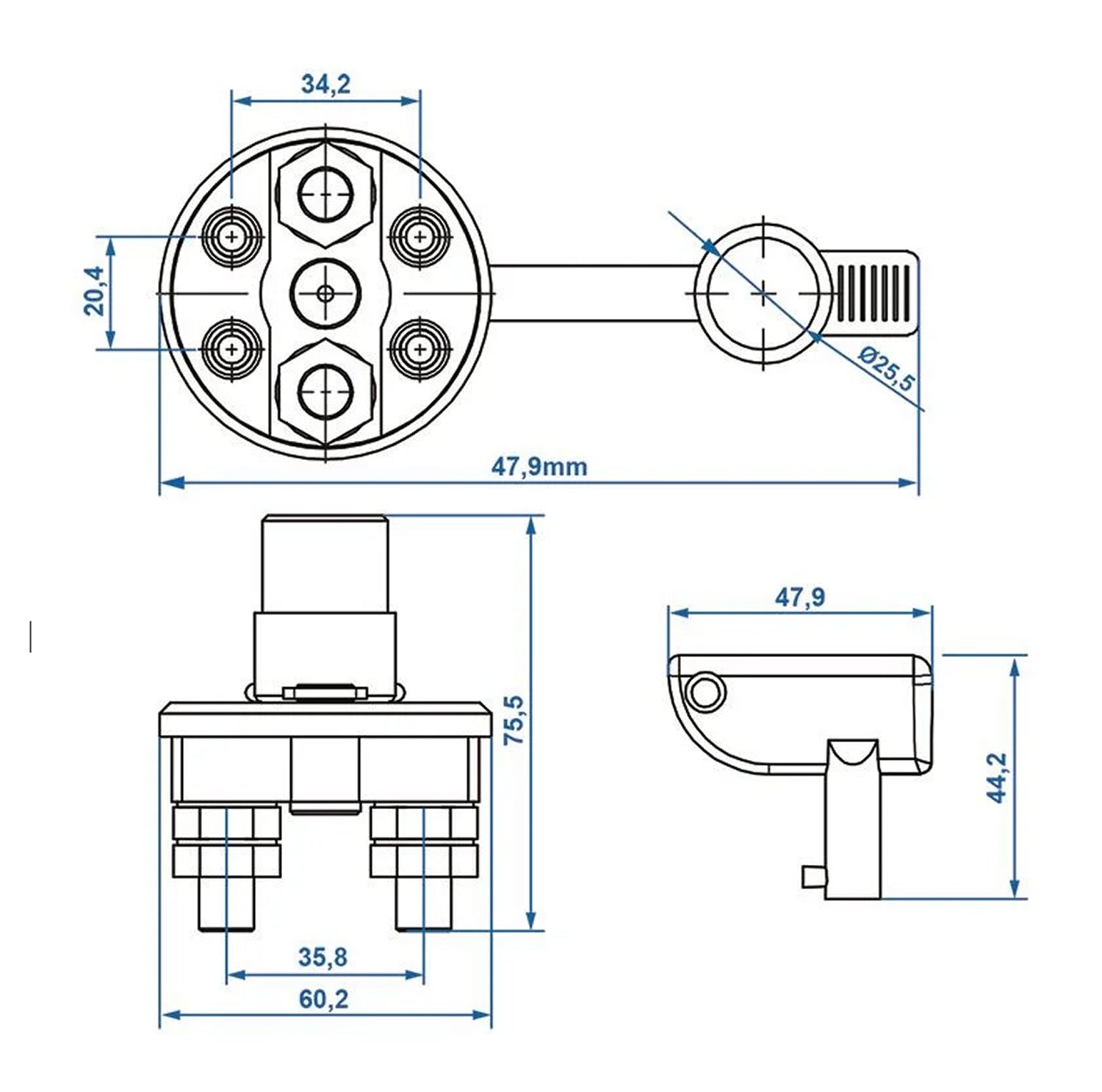 ProPlus 347029 NATOKNOCHEN / Batterietrennschalter für Oldtimer, PkW, LkW, Wohnmobil