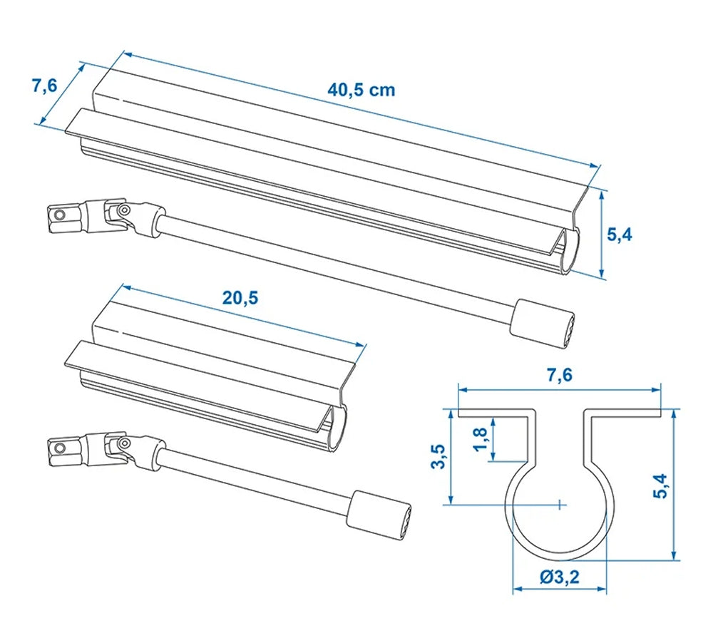 ProPlus 360022 Wohnwagen Eckstütze Komfort Kit