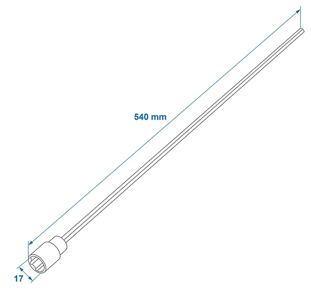 ProPlus 360028 Adapter Verlängerung 540mm / 17mm für Ausdrehstütze Steckschlüssel