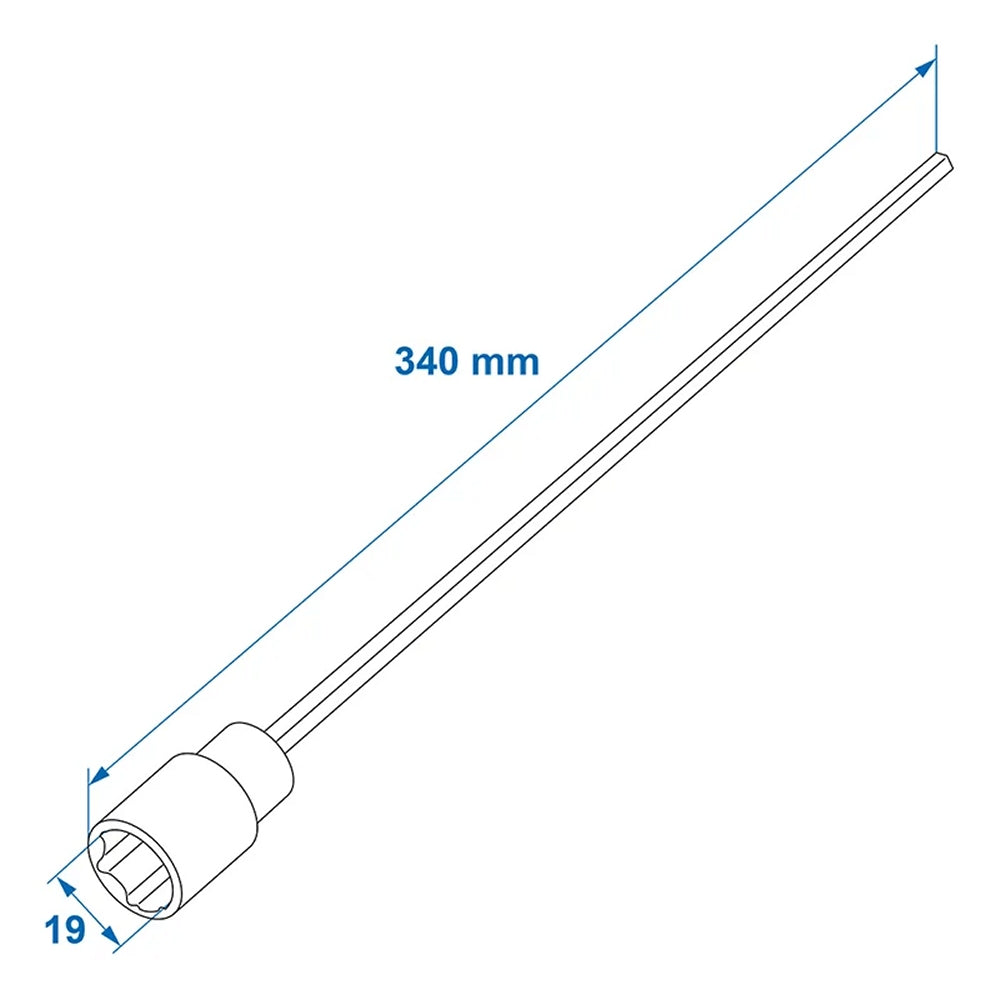 ProPlus 360030 Adapter Verlängerung 340mm / 19mm für Ausdrehstütze Steckschlüssel