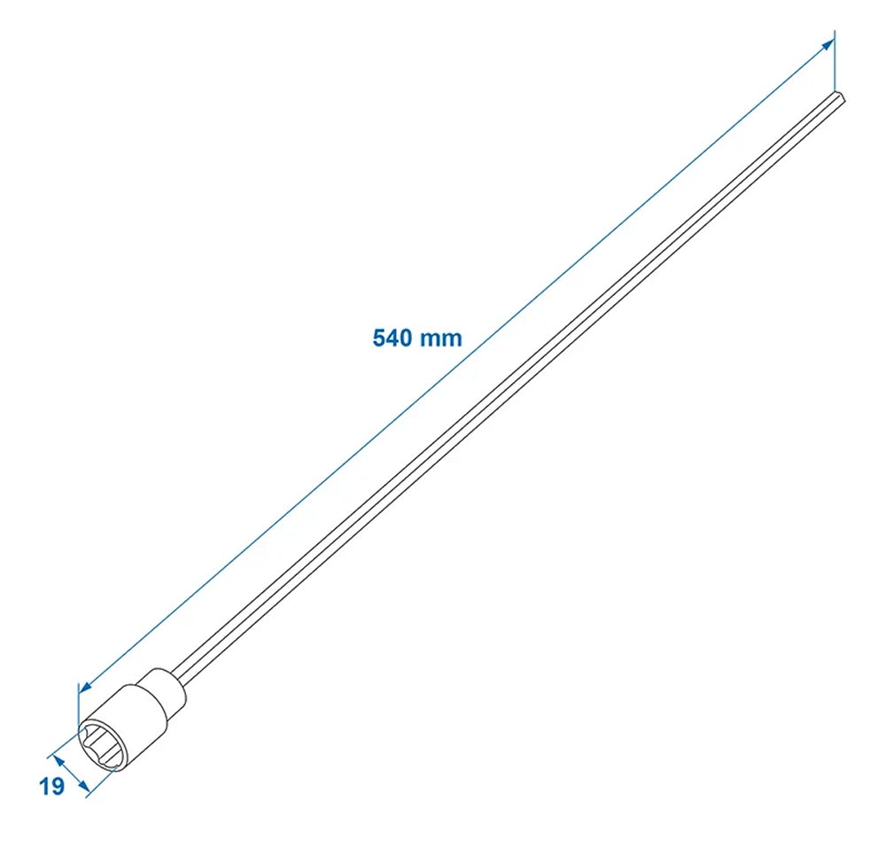 ProPlus 360031 Adapter Verlängerung 540mm / 19mm für Ausdrehstütze Steckschlüssel