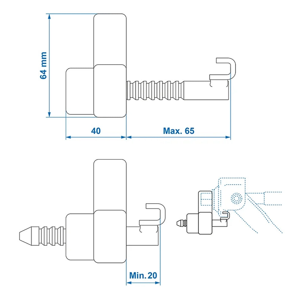 ProPlus 360150 Ausdrehstützenschloss mit 2 Schlüsseln Ausdrehstütze Schloss