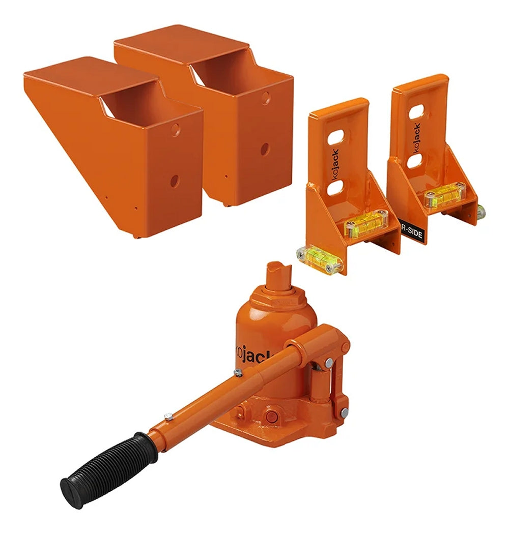 ProPlus 360239V01 Kojack hydraulischer Caravanheber mit Wasserwaage für Doppelachse