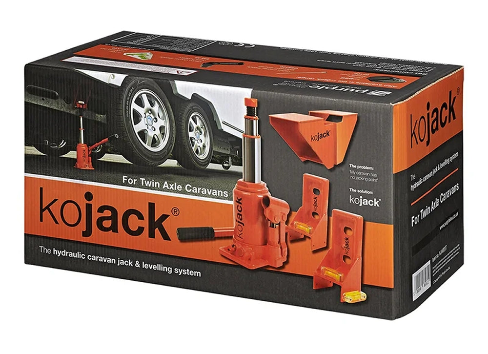 ProPlus 360239V01 Kojack hydraulischer Caravanheber mit Wasserwaage für Doppelachse