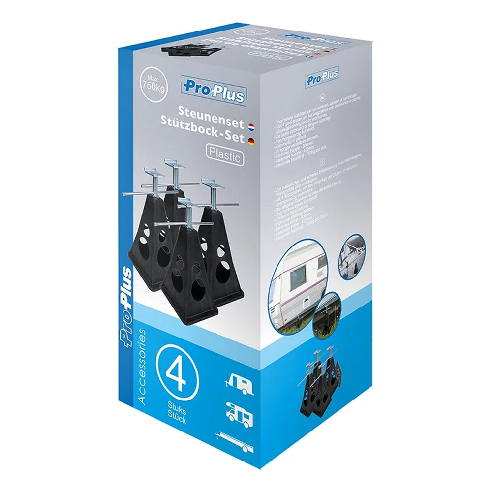 ProPlus 360808 Satz 4 x Stützböcke höhenverstellbar aus Kunststoff 750kg pro Stück
