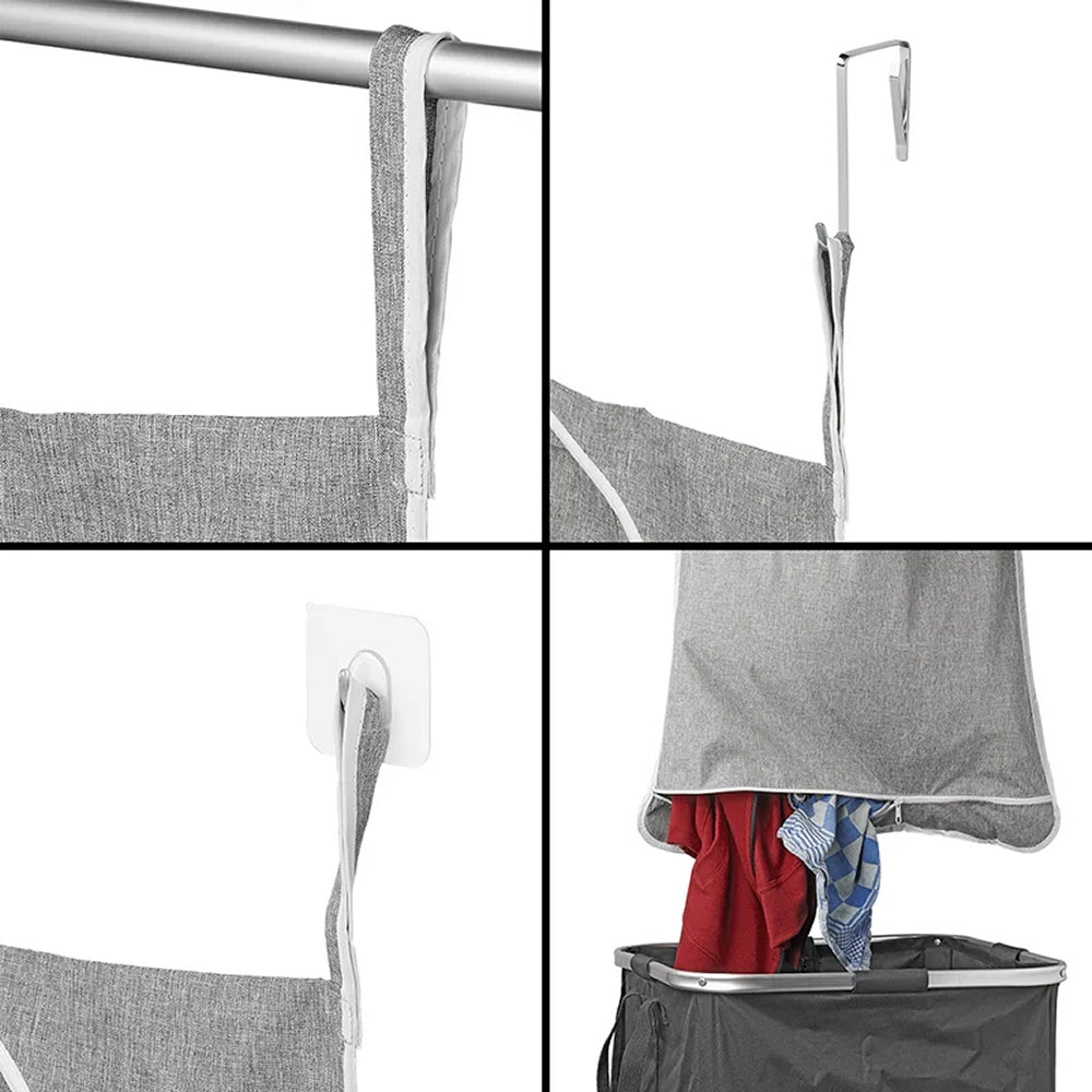 ProPlus 360813V03 Wäschesack mit Reißverschluss zum Aufhängen 65 x 80cm