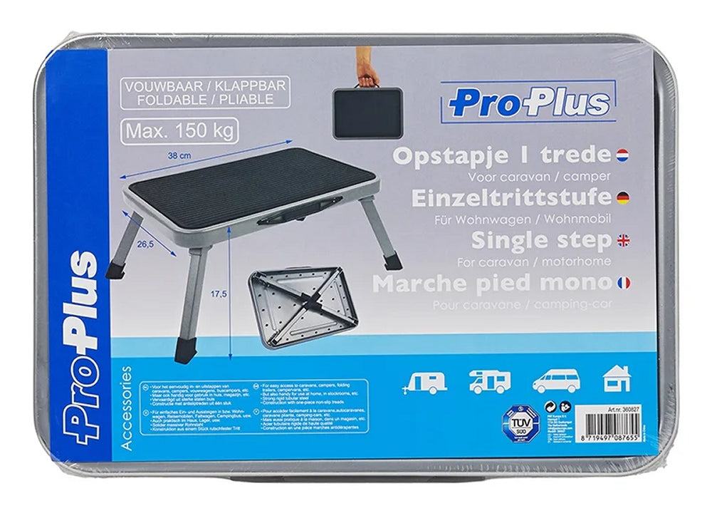 ProPlus 360827 Einzeltrittstufe klappbar Klapptritt Wohnwagen Wohnmobil