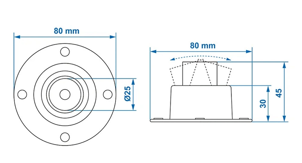 ProPlus 360830V01 4 Stück Kunststofffüße drehbar für Tischbeine Trittstufen