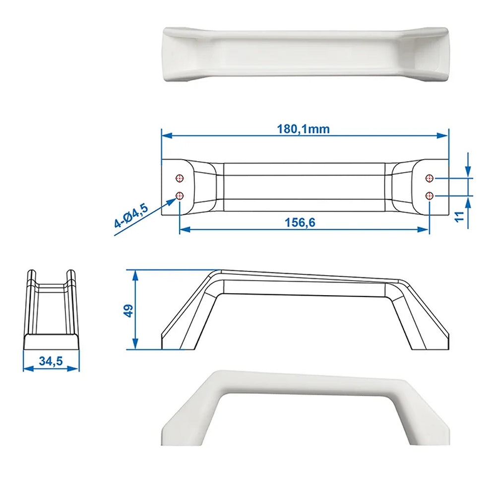 ProPlus 361028 2 Stück Rangiergriff weiß Handgriff