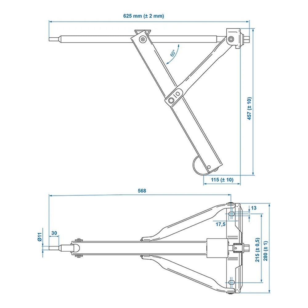 ProPlus 361501 Ausdrehstütze 500kg Abstellstütze Stützfuß
