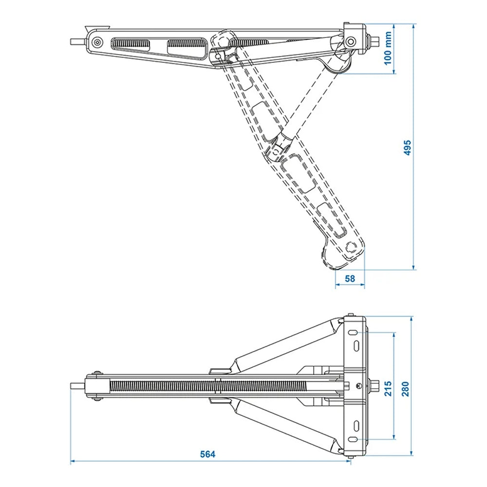 ProPlus 361504 Ausdrehstütze 750kg 567x280mm H:495mm Abstellstütze Stützfuß