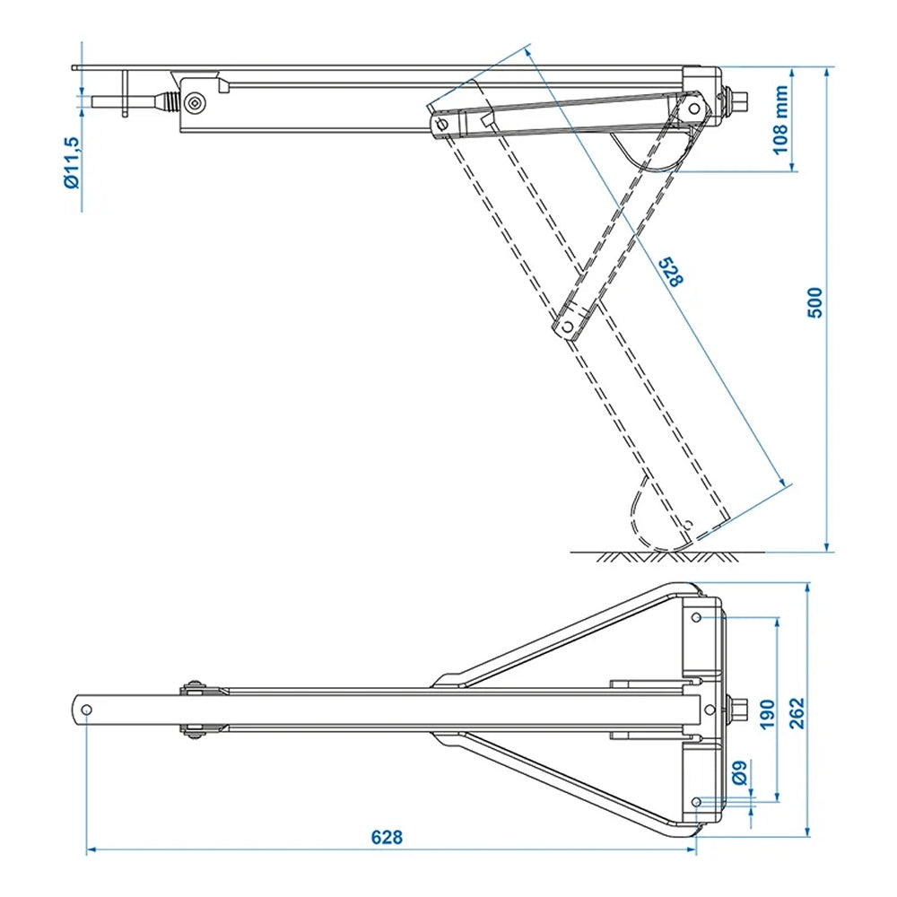 ProPlus 361505 Ausdrehstütze 800kg 605x260mm H:500mm Abstellstütze Stützfuß