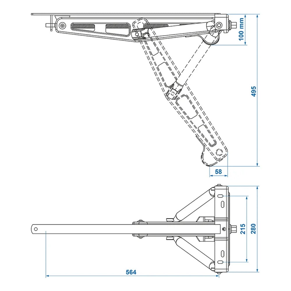 ProPlus 361506 Ausdrehstütze 1100kg 597x280mm H:497mm Abstellstütze Stützfuß