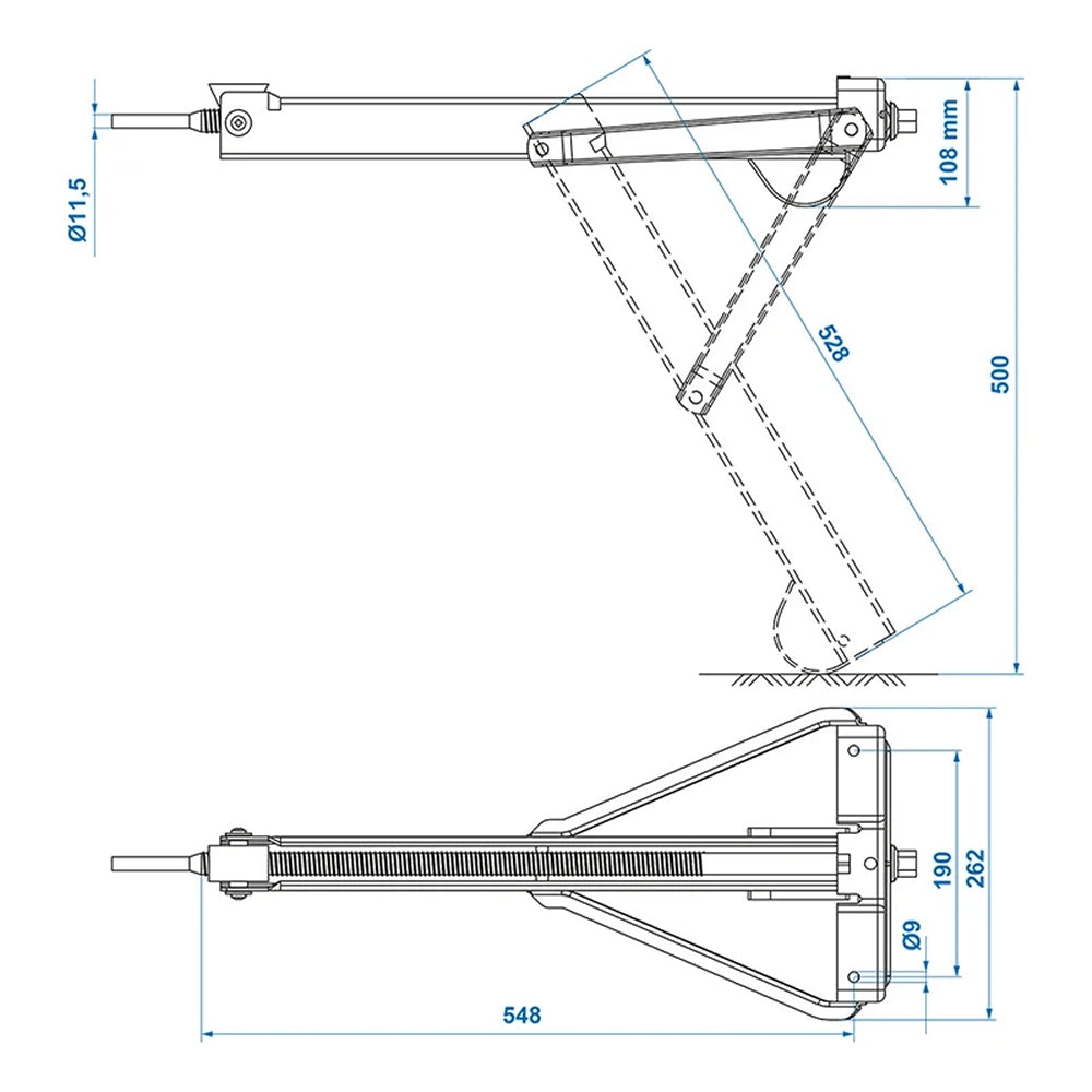 ProPlus 361507 Ausdrehstütze 800kg 605x260mm H:500mm Abstellstütze Stützfuß