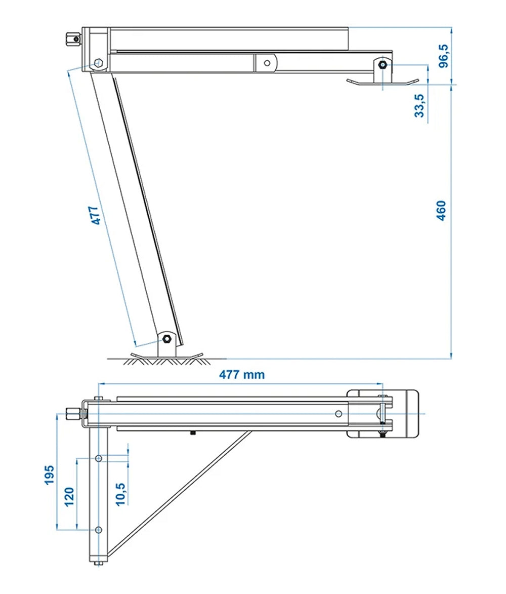 ProPlus 361510 Ausdrehstütze kompakt für rechts vorne und links hinten Kippfuß Abstellstütze