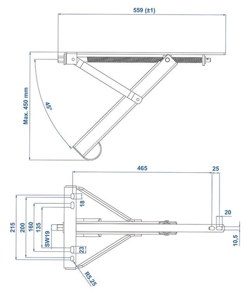 ProPlus 361511 Ausdrehstütze 450g 559 x 278mm H:450mm Abstellstütze Stützfuß