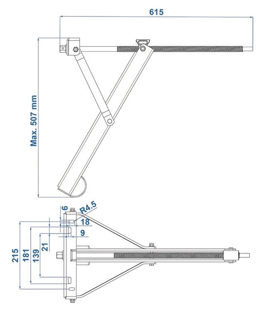 ProPlus 361512 Ausdrehstütze 450g 615 x 278mm H:507mm Abstellstütze Stützfuß