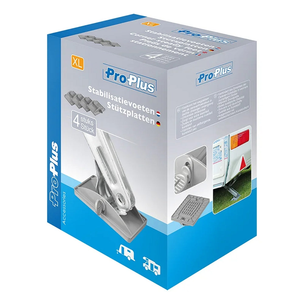 ProPlus 361534 4 Stück Stützplatten XL Unterlegplatten für Eckstützen auf weichem Boden