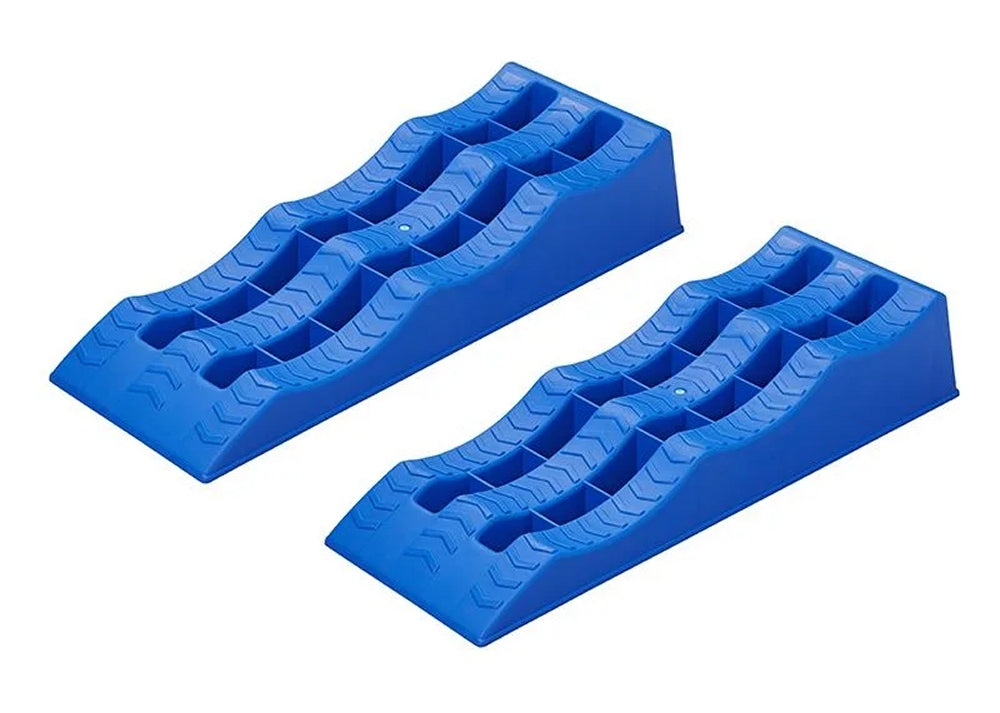 ProPlus 361560 2 Stück Ausgleichskeile blau 3 Ebenen Auffahrrampen