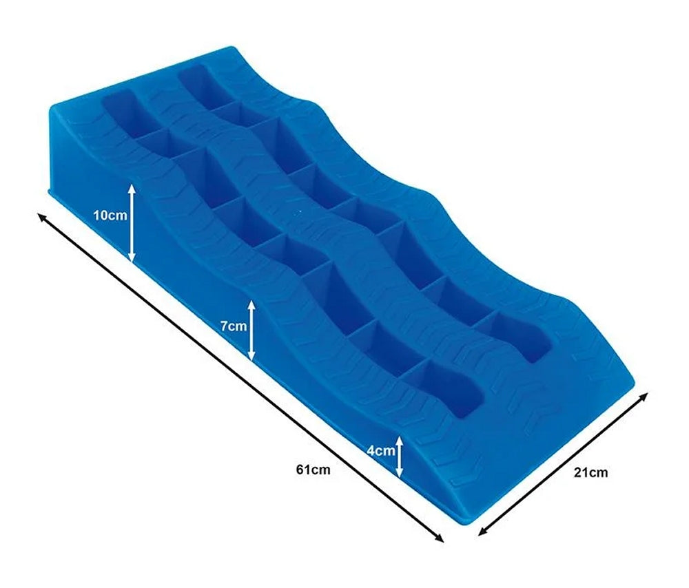 ProPlus 361560 2 Stück Ausgleichskeile blau 3 Ebenen Auffahrrampen