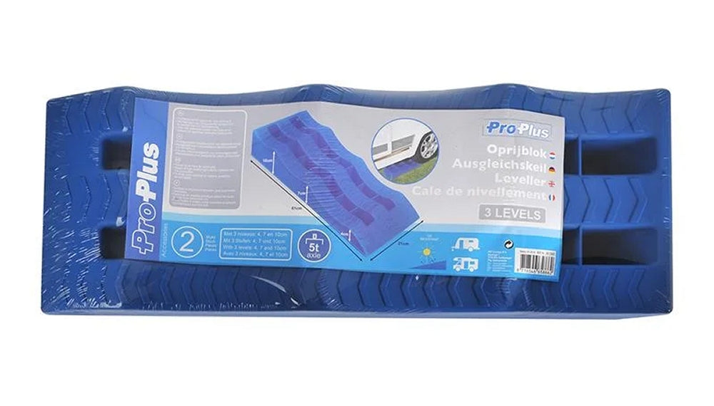 ProPlus 361560 2 Stück Ausgleichskeile blau 3 Ebenen Auffahrrampen