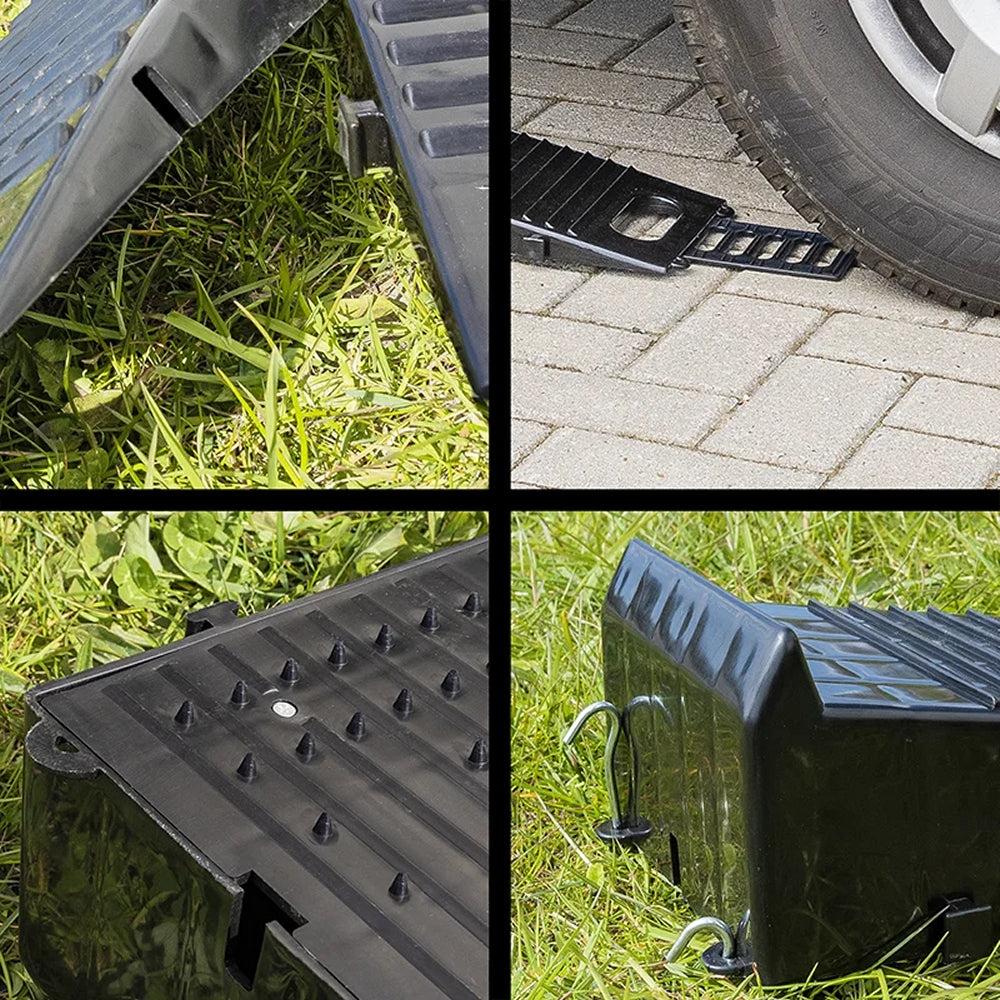 ProPlus 361560V01 2 Stück Ausgleichskeile mit Unterlegkeil Auffahrrampen