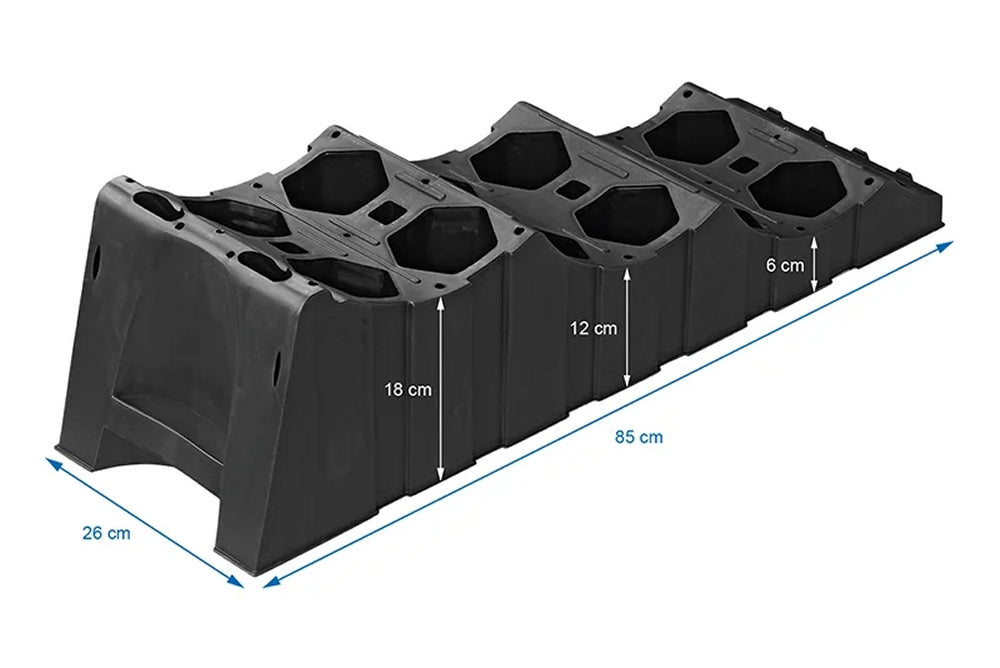 ProPlus 361566 2 Stück Ausgleichskeile XL Schwarz inklusive Aufbewahrungstasche