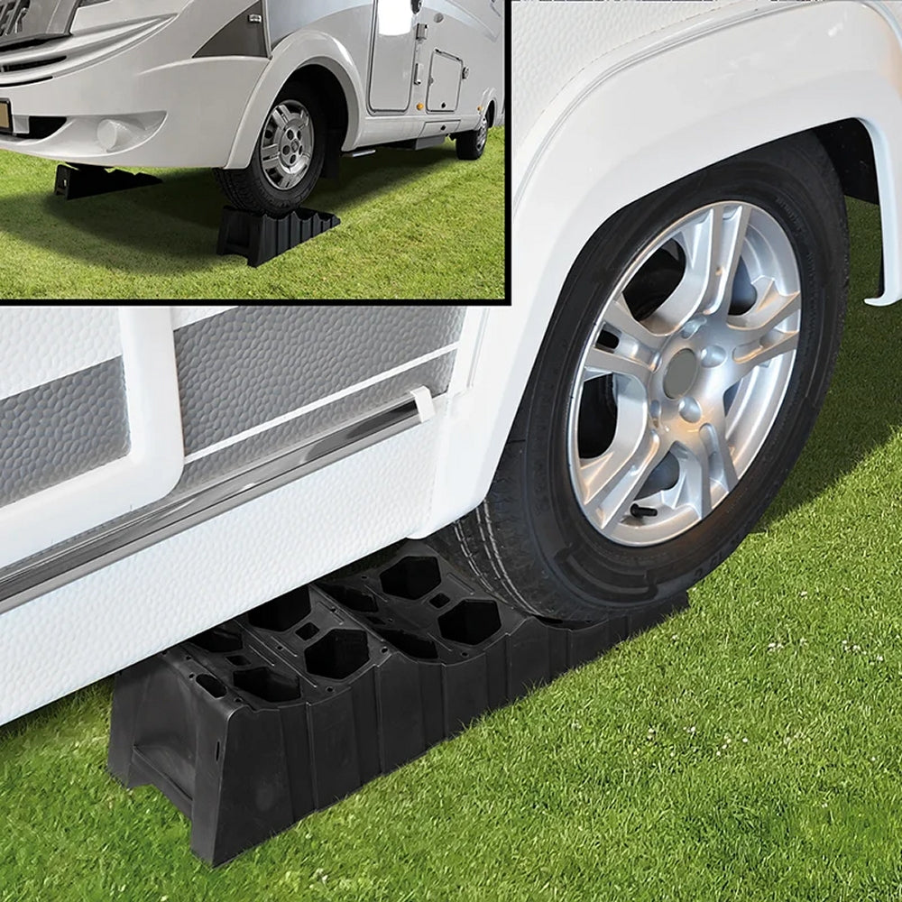 ProPlus 361566 2 Stück Ausgleichskeile XL Schwarz inklusive Aufbewahrungstasche