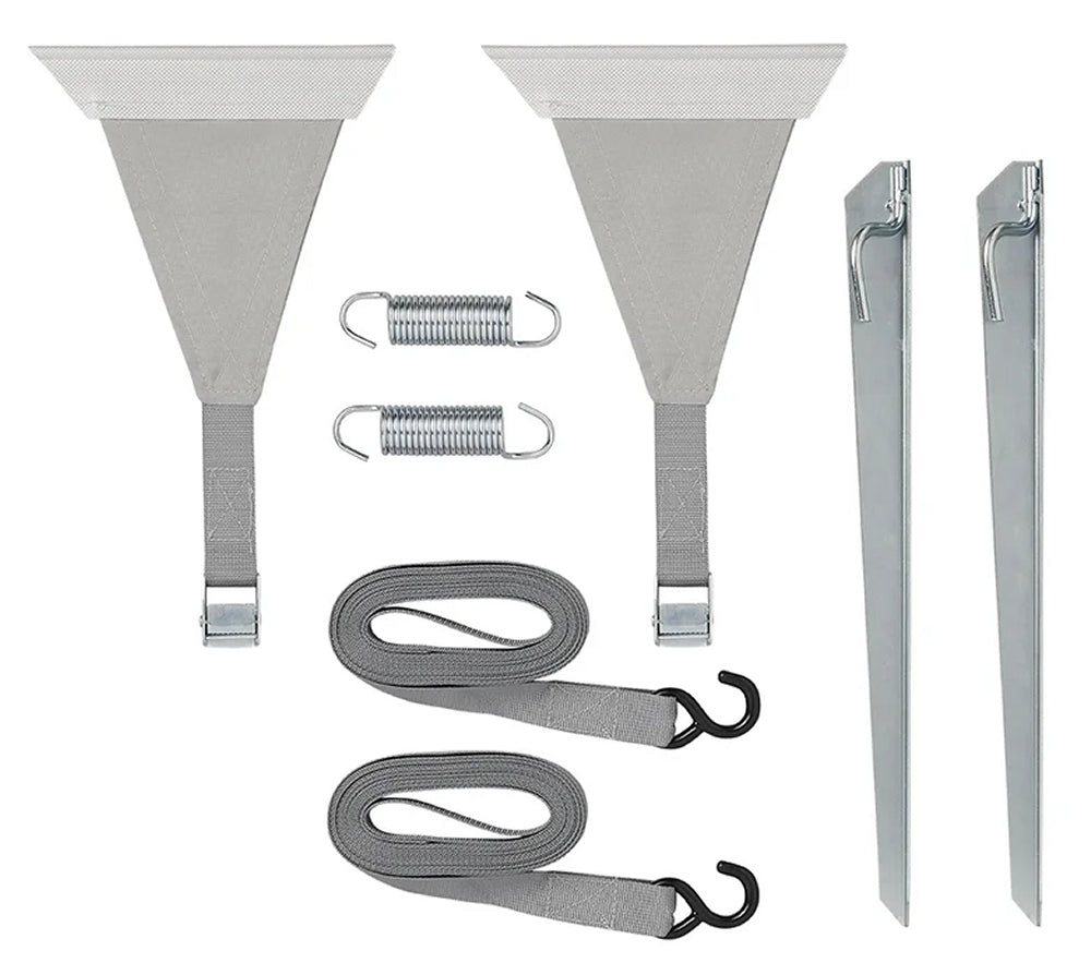 ProPlus 361729 Abspannset Abspannband Set 2x4,8M mit Kederbefestigung für Markisenschiene gegen Sturm