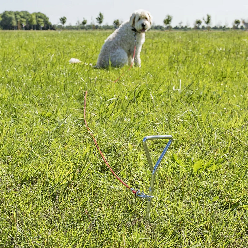 ProPlus 361857 Anlegespirale mit Kabelleine Erdhaken Grundanker Hunde Hundeleine