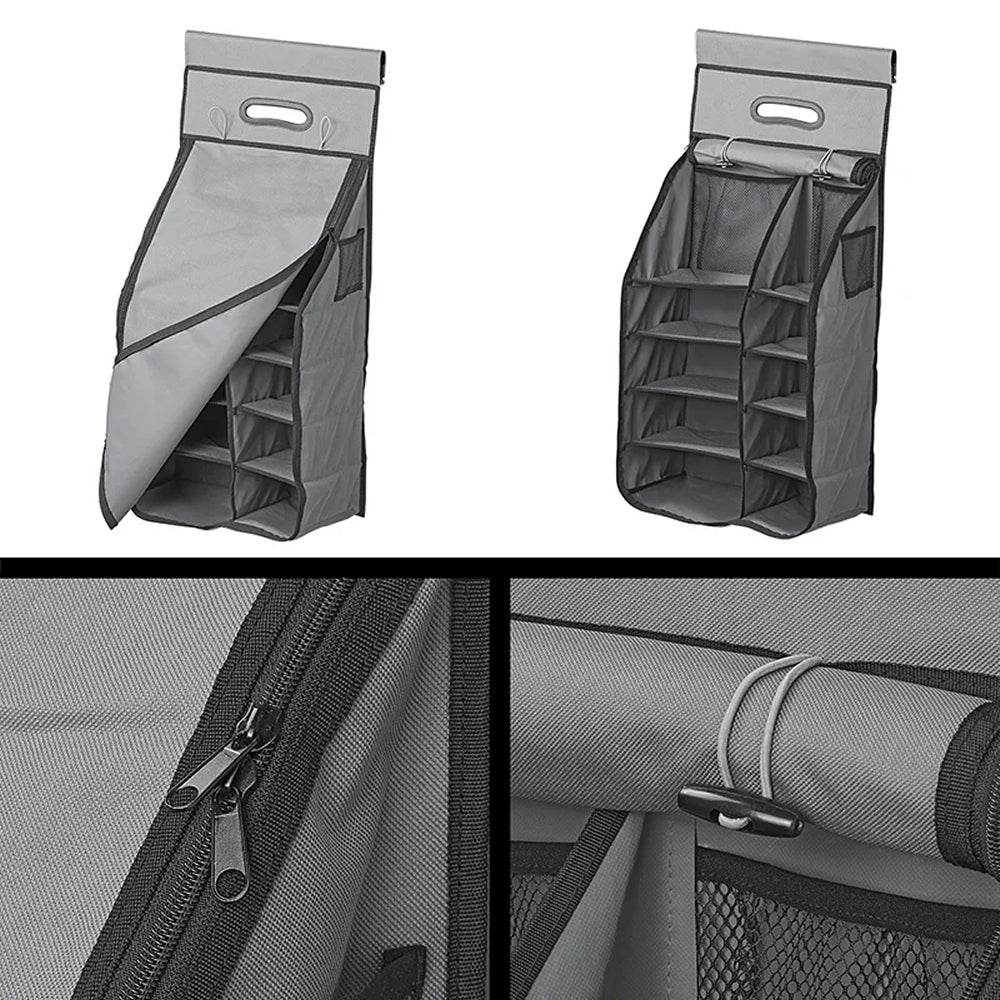ProPlus 362068 Hängeaufbewahrung 14 Fächer 40 x 78 x 26cm mit Reißverschlussfach & 7mm Keder