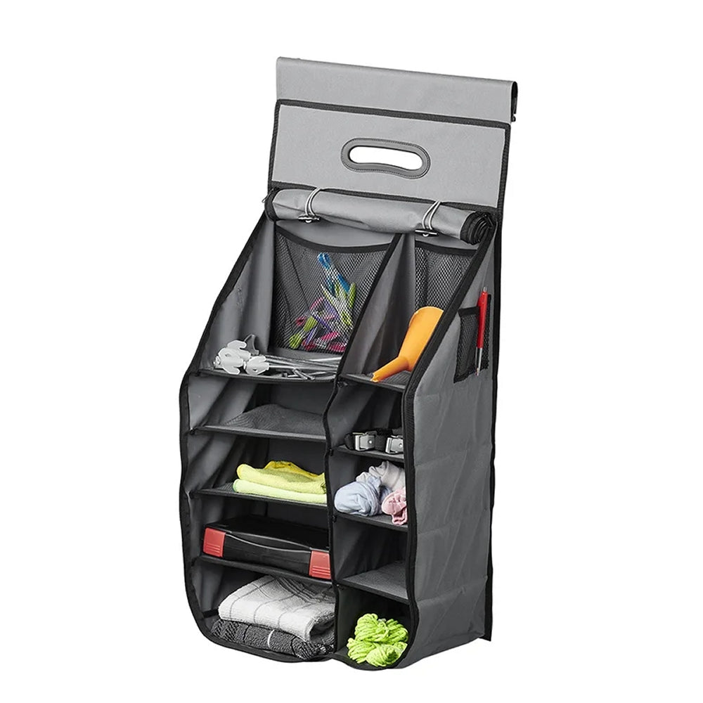 ProPlus 362068 Hängeaufbewahrung 14 Fächer 40 x 78 x 26cm mit Reißverschlussfach & 7mm Keder