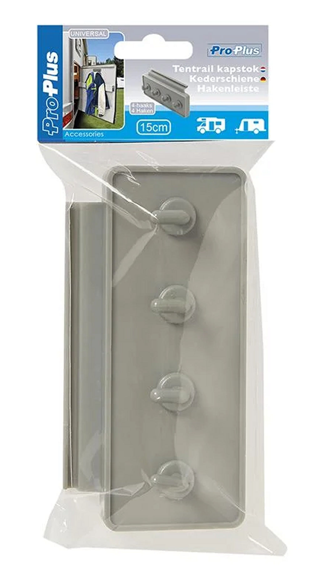 ProPlus 362084 Kederschiene Hakenleiste Garderobe 4 Haken Camping