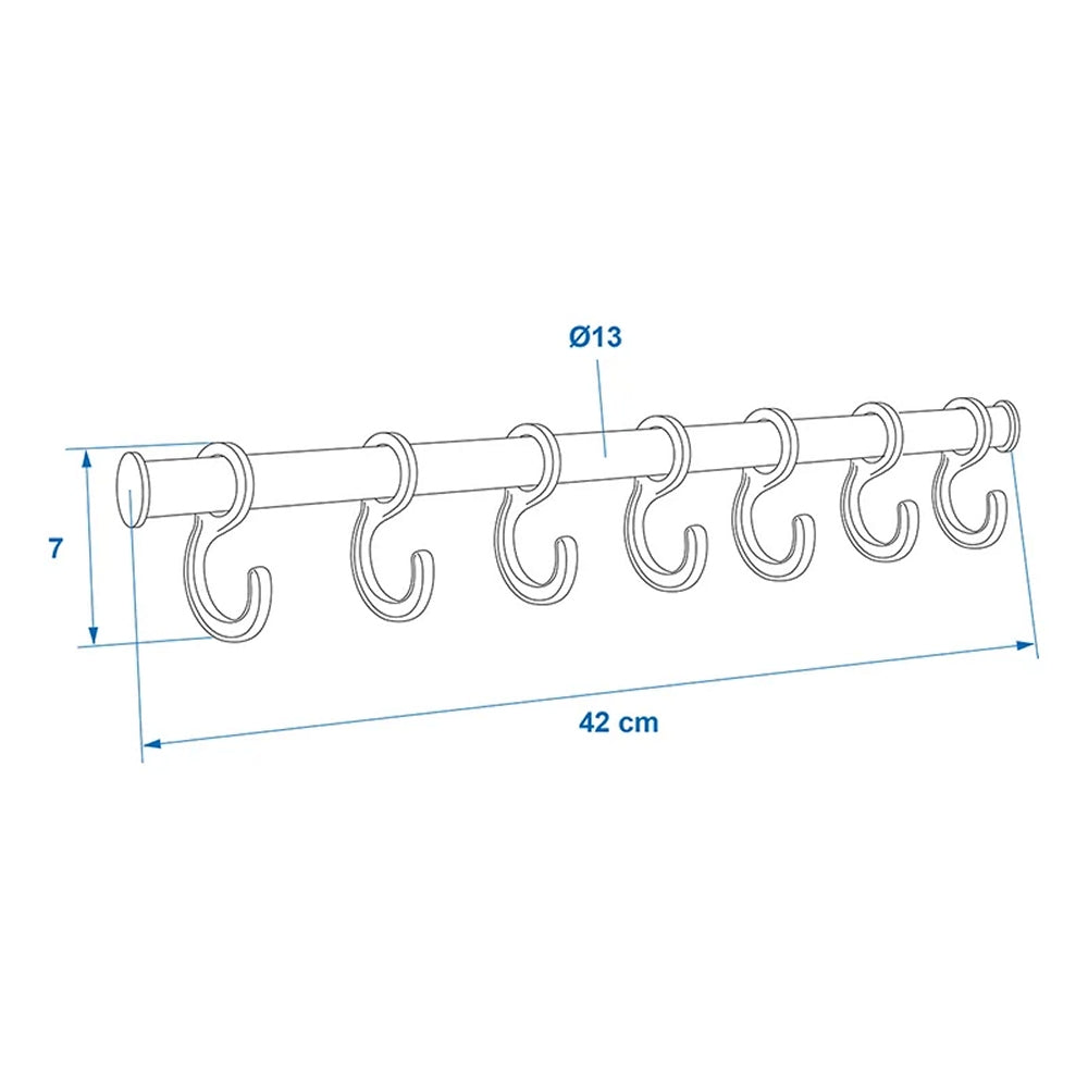 ProPlus 362085 Zeltkleiderhaken Leiste mit 7 Haken Zeltgarderobe