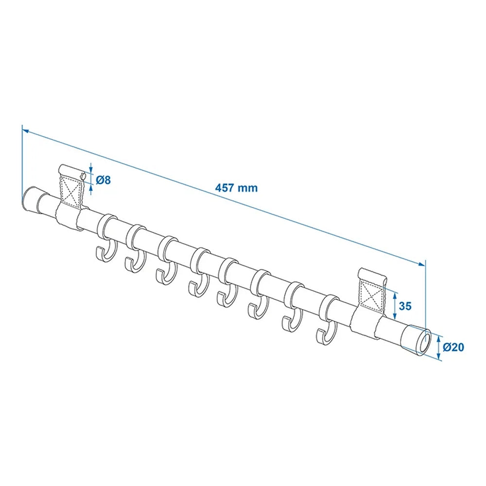 ProPlus 362088 Hakenleiste mit 8 Haken Zeltgarderobe