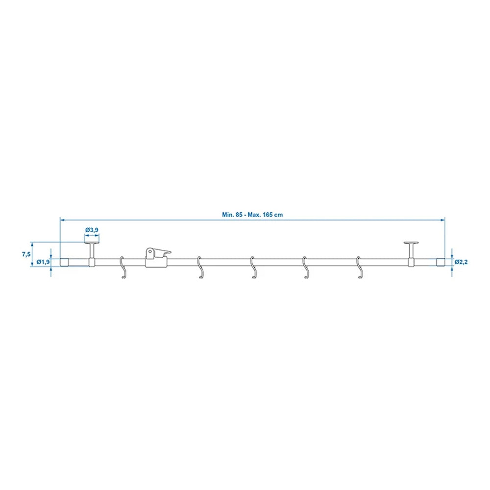 ProPlus 362089 Aufhängeschiene für Wohnmobilgarage 85 - 165cm