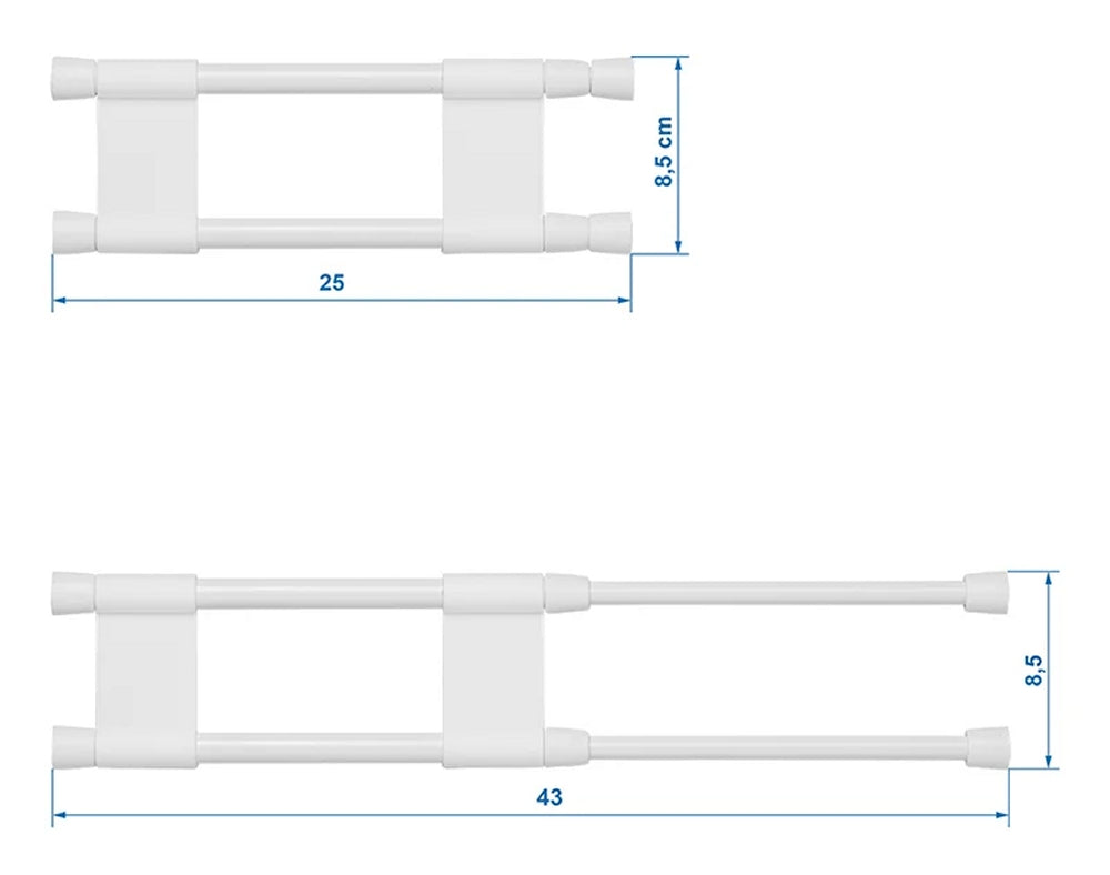 ProPlus 362096 Universal Verriegelungsstangen verstellbar 25,5-43cm Camping