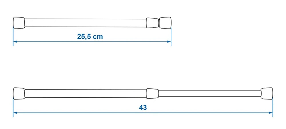 ProPlus 362096V01 Universal Verriegelungsstange verstellbar 25,5-43cm Camping